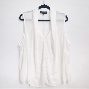 Eloquii | White Flowy V-Neck Tank Blouse